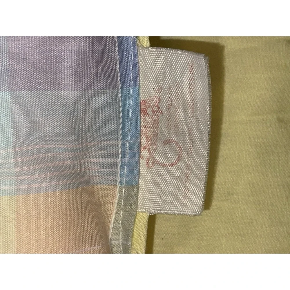 Vintage The Red Calliope‎ Lamb Baby Blanket Comforter Plaid Pink, Yellow & Blue